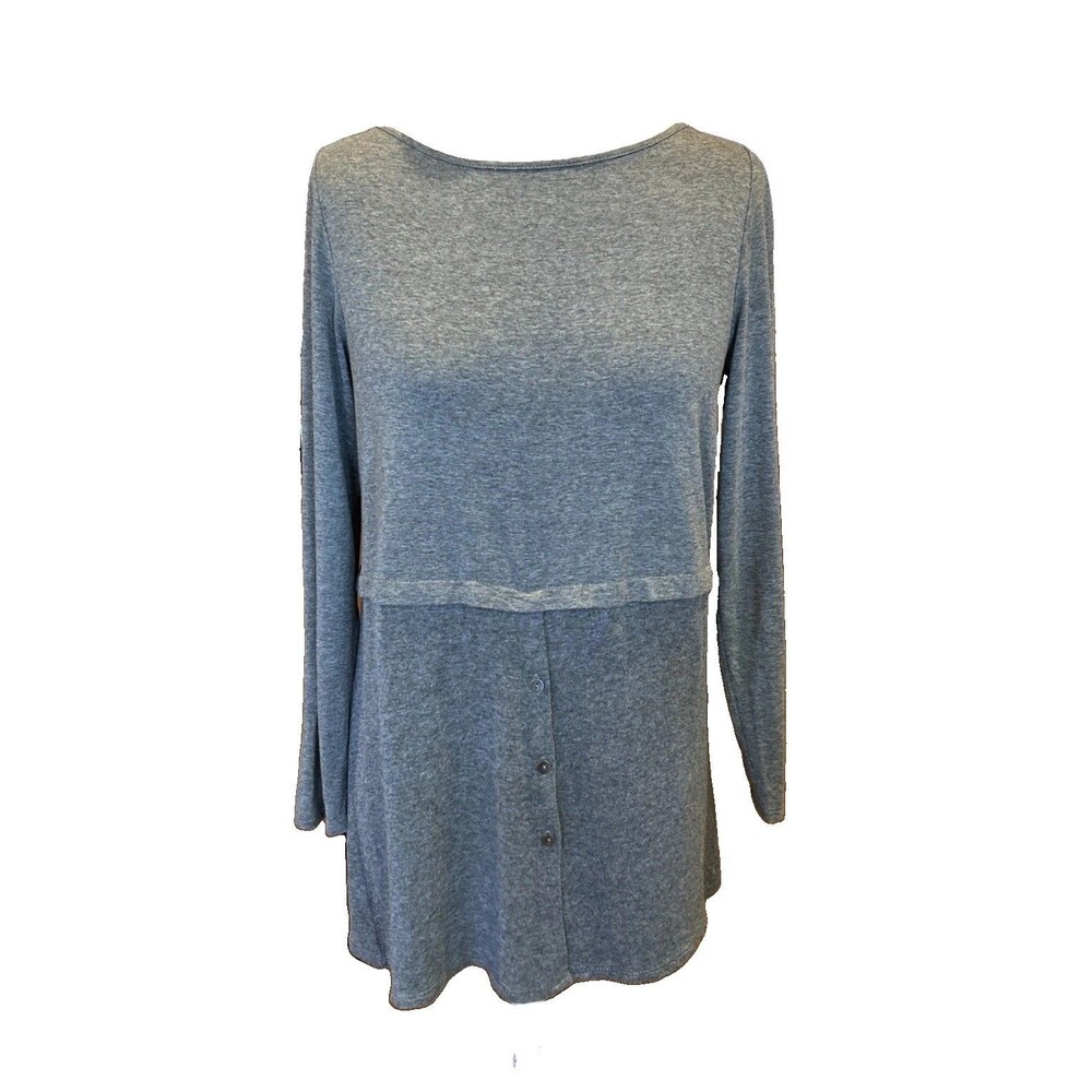 J Jill Tunic Top Small Petite Supersoft Gray Stretch Jersey Wearever Collection
